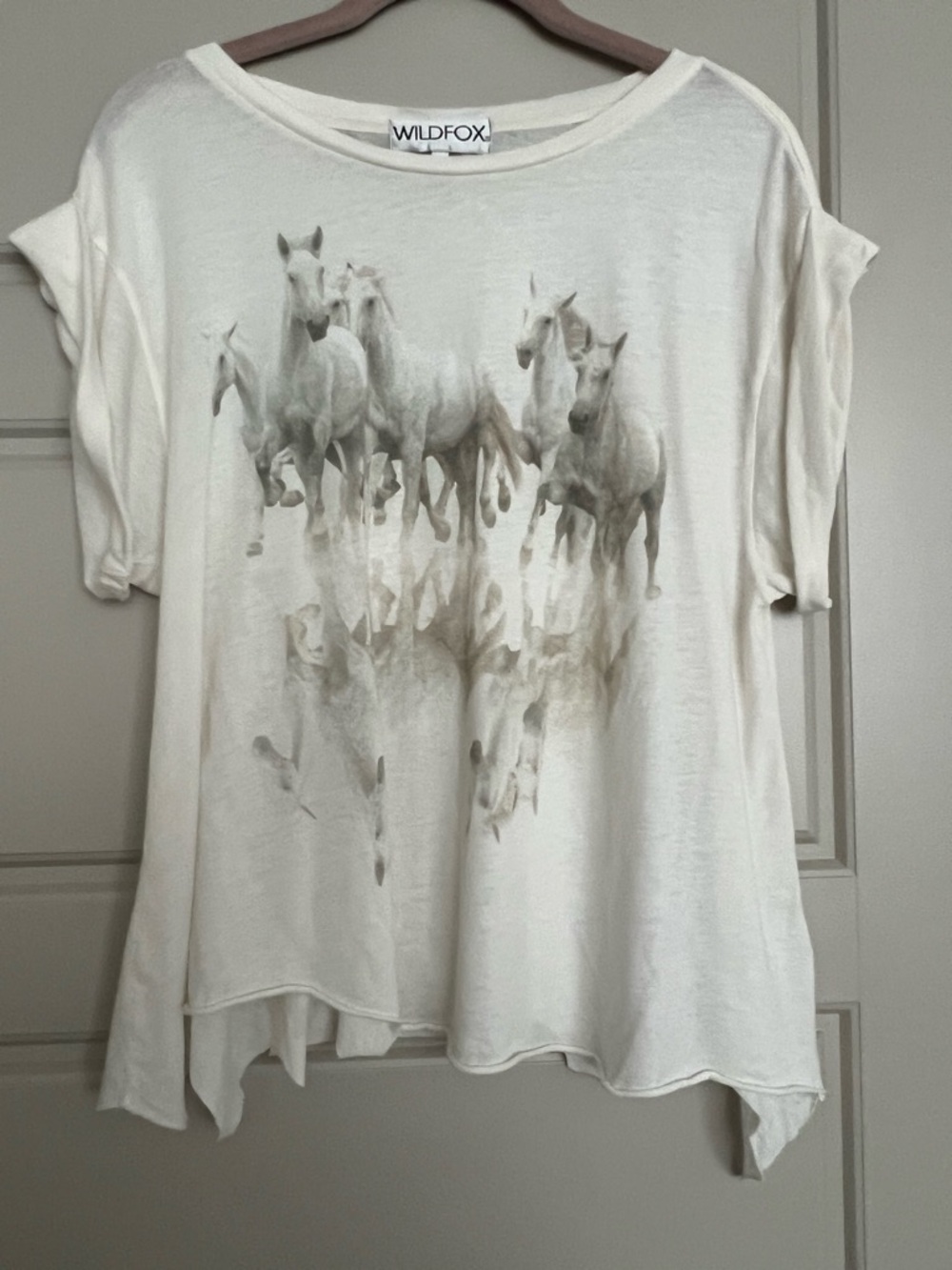 Wildfox Ivory Graphic Horses Tee